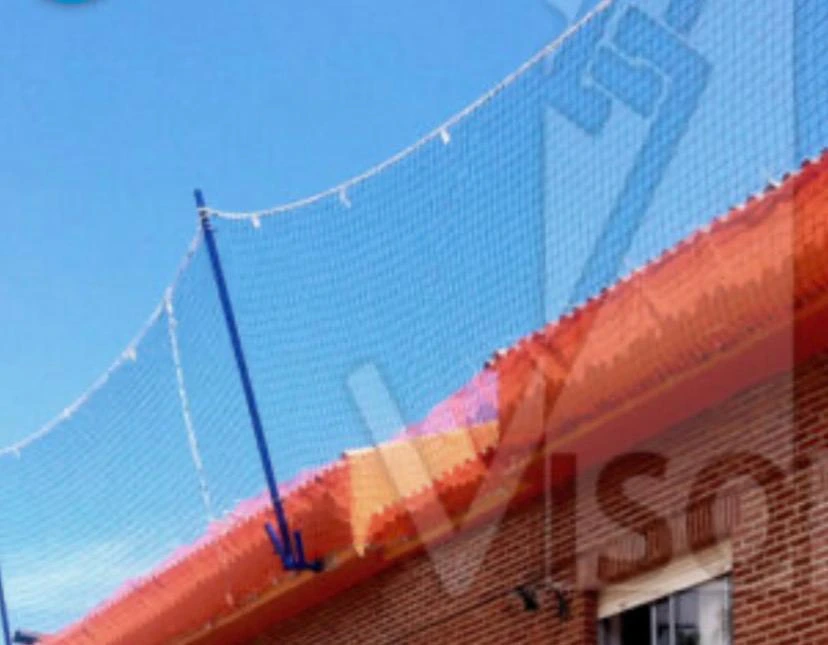 Protección del borde de losa con redes de seguridad